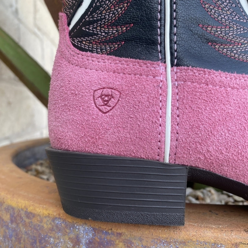 ARIAT Youth Futurity Fort Worth Western Boot Haute Pink Suede Size 5 Big Girl - Picture 6 of 9